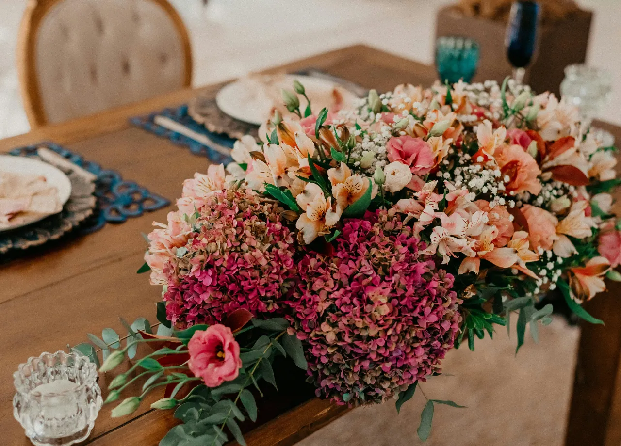 Decoración floral mesas